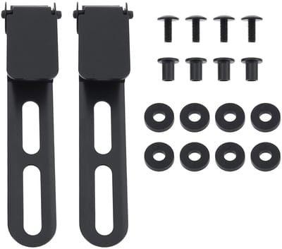 Set van 2 Vaste Mesclips met Ringen, 85 x 15 mm, Zwart, RVS Broekclips voor Draagbare Cases, Geschikt voor Kydex IWB en Leerhoezen