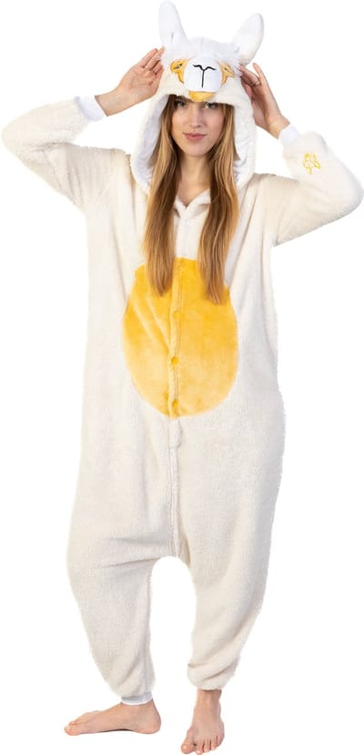 KIMU® Onesie Alpaca Lama Pakje Wit - Maat 86-92 - Lamapak Kostuum Wit Pak - Peuter Dreumes Jumpsuit Pyjama Zacht Festival