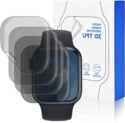 Privacy Screen Protector 4-Pack voor Apple Watch Series 9/8/7 41mm, Zelfherstellende TPU, Anti-Kras en Anti-Glans Film voor iWatch 41mm