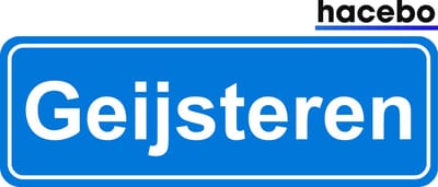 Hacebo - Plaatsnaam Sticker - 29x10 CM - Geijsteren sticker - Verkeersborden sticker - grappige cadeaus - Geijsteren