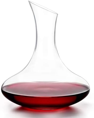 PromoHome 1,8 liter Elegante Glazen Wijn Decanter - Kristallen Wijnkaraaf met Gehelde Tuit voor Perfect Uitschenken - BPA-vrije Wijnaccessoires voor Wijnliefhebbers - Luxe Cadeau Idee