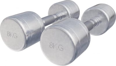 Gorilla Sports Dumbellset 16 kg - 2x8 kg - Halterset - Vaste dumbbells - Chroom