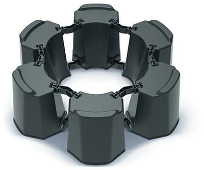 Prosperplast Basecan - Modulair Standaard voor Regenwatertank - Antraciet - Verstelbare Diameter - Kunststof