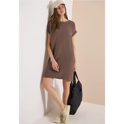Mousseline jurk met korte mouwen