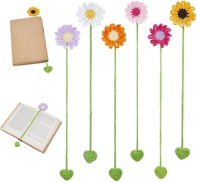 Allecto - Gehaakte Boekenleggers - Bloemen Bloemmotief - Uniek Design - Multicolor - Perfect voor Boekenliefhebbers - Creatief Cadeau - Geschikt vo...