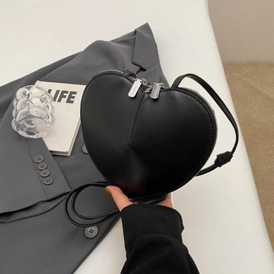 Dames zijn dol op sling purses Dames hartvormige telefoontassen Designer PU mini portemonnee Effen kleine crossbody tassen zwart