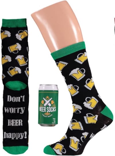 Apollo - Bier sokken giftbox - Groen - Maat 42/47 - Geschenkdoos - Cadeaudoos - Giftbox mannen - Beer socks - Bier sokken heren