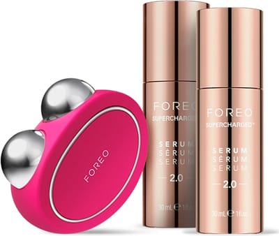 Forever Firm BEAR Microcurrent Gezichtsapparaat + 2 x Anti-Aging Geleidend Serum - Fuchsia