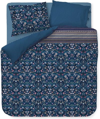 Pip Studio Mirrorama dekbedovertrek - Lits-Jumeaux XL - 260x200/220 - Donker Blauw
