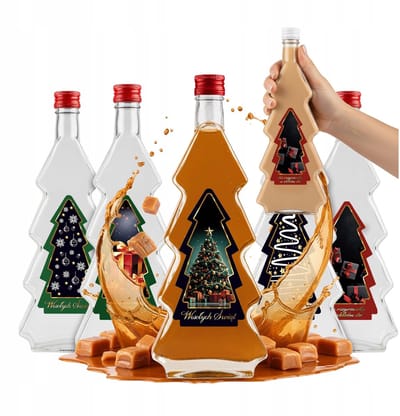 Bimberek - Flessenset - 500 ml - Kerstboomvorm - Inclusief Etiket en Dop
