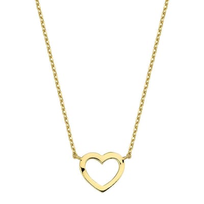 New Bling Goud 9NBG-0033 14 Karaat Gouden Collier met Hanger - Open Hartje - Goud