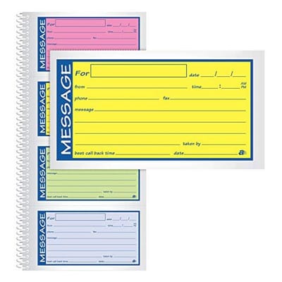 Spiraal Telefoon Berichtenboek - 200 Duplex Sets, Diverse Kleuren, Compact Formaat