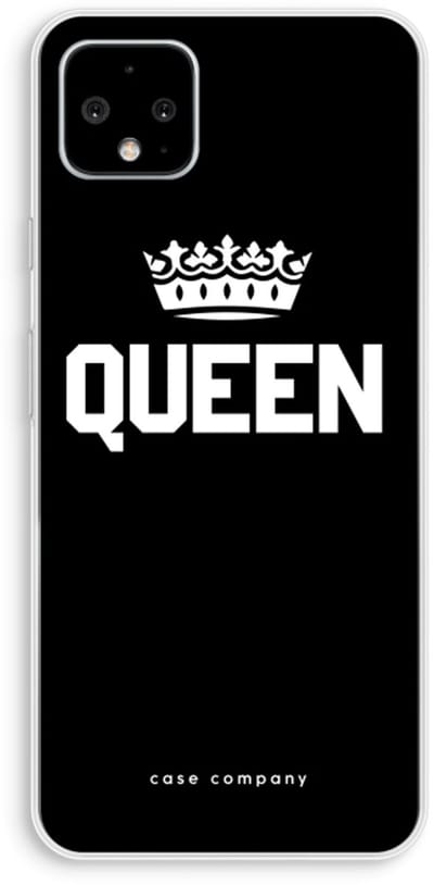 Case Company® - Hoesje geschikt voor Google Pixel 4 XL hoesje - Queen zwart - Soft Cover Telefoonhoesje - Bescherming aan alle Kanten en Schermrand