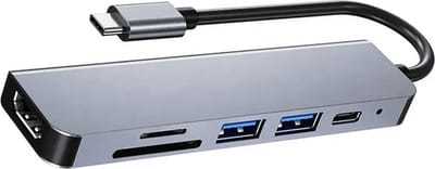 FoneTex Type-C Adapter- Multiport- PD 100W - 6 in 1 Hub