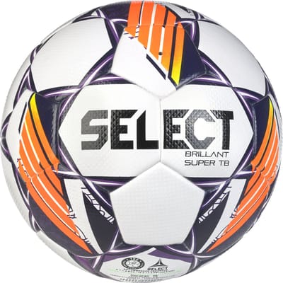 Select Brillant Super Tb Fifa Quality Pro V24 Wedstrijdbal - Wit / Paars / Fluo Oranje / Fluogeel | Maat: 5