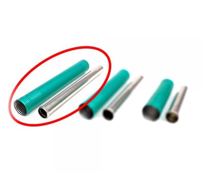 verlengset lang, 620mm-520mm rookafvoerpijp toyotomi zibro ff kachel binnenbuis en buitenste buis