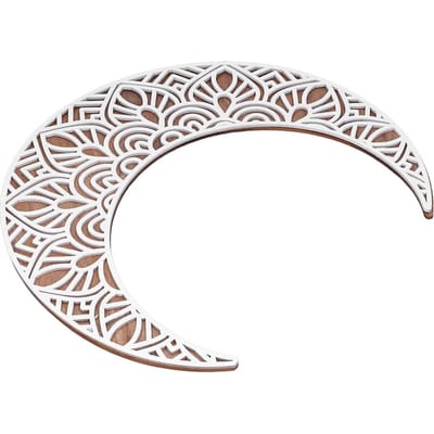 Maanfase Houten Snijwerk Holle Hanger Elegant Vakmanschap Maan Holle Wanddecoratie Type 1