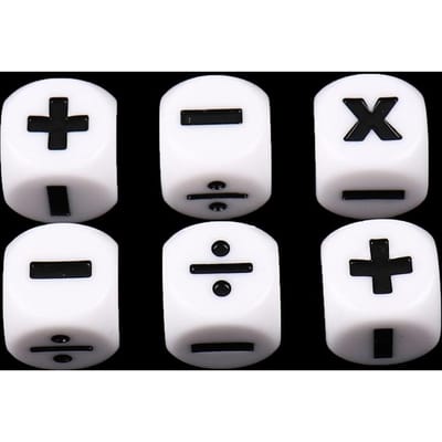 6 stuks Optellen Aftrekken Vermenigvuldigen Delen Symbool Dobbelstenen Operatie Requisieten 6pcs gray