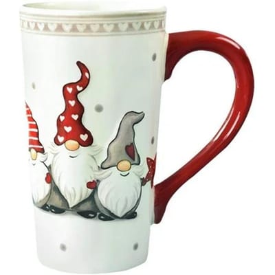 550ML Gezichtsloze pop Kerst Keramische Mok 3D Reliëf Kerstman Eland Koffiekopje Stel Waterbeker Huishouden Melkmok Kerstcadeau 550ML white