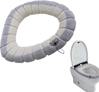 Toiletbril Hoes - Warme Kussen - Winter Comfort - Wasmachine Bestendig - 42x32 cm - Crèmekleurig