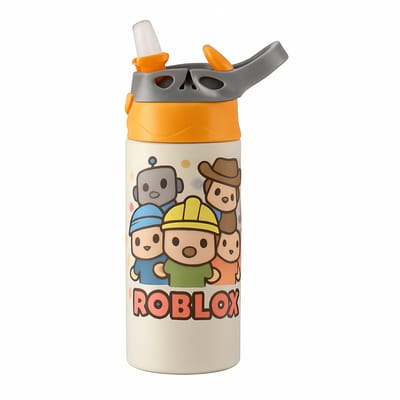 Minimalistische il_1140xN.7502841579_bxlt Drinkfles – Stijlvolle Lege Drinkfles voor Design Liefhebbers - Waterfles voor kinderen (wit/oranje)