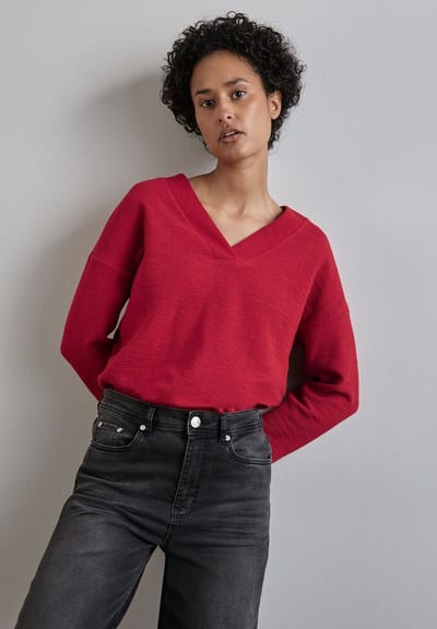 Street One - A322236 - structure v-neck shirt