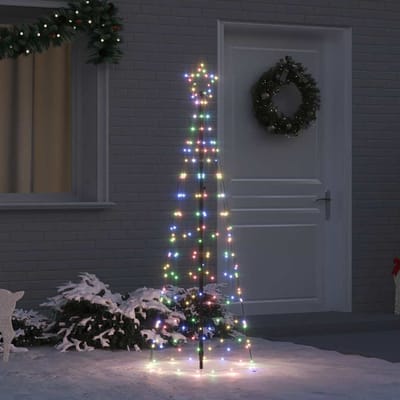 vidaXL LED Kerstboom met Grondspiesjes Meerkleurig 250 cm IJzer