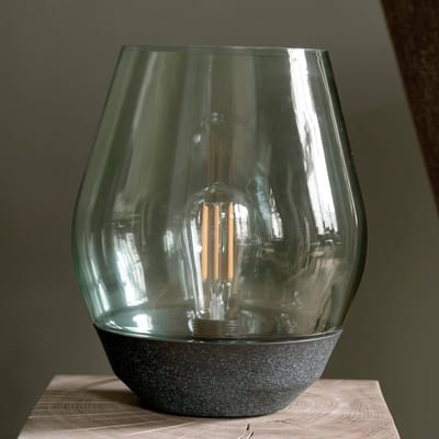 New Works tafellamp Bowl, koper/rookgrijs, hoogte 30 cm