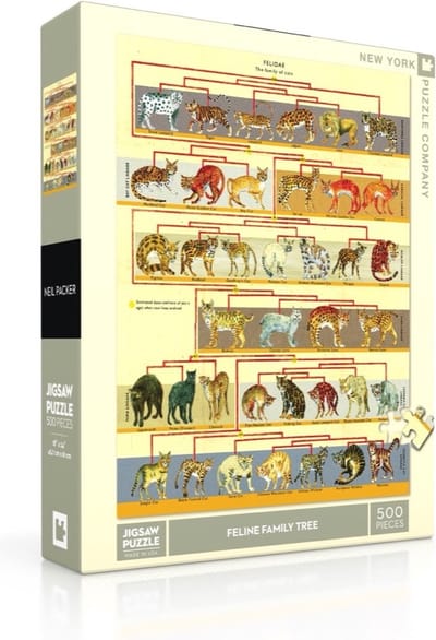 New York Puzzle Company Puzzel Feline Family Tree - 500 stukjes
