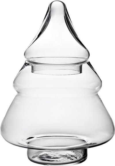 Clayre & Eef Voorraadpot Deksel Kerstboom Ø 13x29 cm Glas