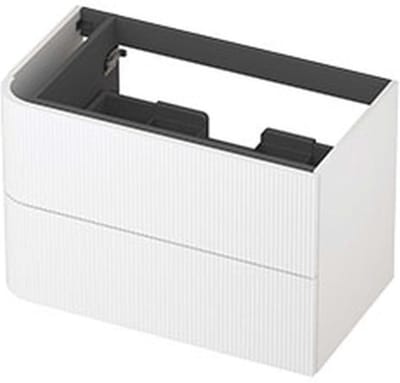INK - Links Afgeronde Onderkast Gelakt 2 Laden Softclose met Gefreesd Front Tbv Grepen - 800x450x520 Mm - Mat Wit