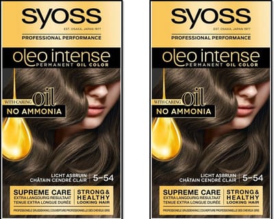 Syoss Oleo Intense - Haarverf - 5-54 - Licht Asbruin - 115ml x 2