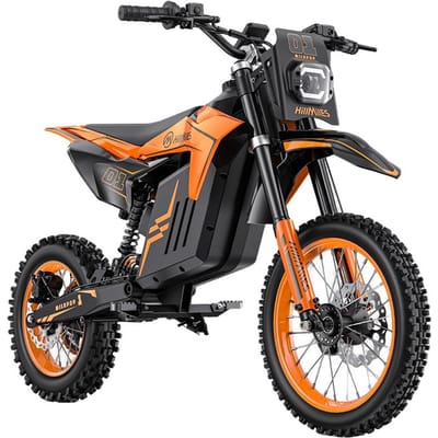 HillMiles MilePop 1 Elektrische Crossmotor Off-Road Motorfiets voor Tieners 48V 25Ah Verwijderbare Batterij oranje
