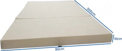 Viking Choice Opvouwbaar Logeermatras Crème - 80 x 200 x 10 cm - Camping, Reis & Logeren