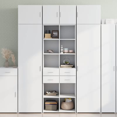 vidaXL - Opbergkast - 70x42,5x225 - cm - bewerkt - hout - wit