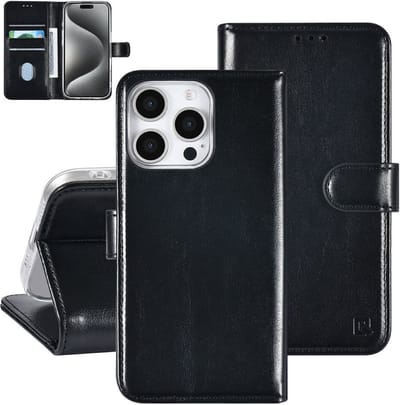 Multimedia & Accessoires PU Lederen Book Case Hoesje geschikt voor Apple iPhone 16 Pro Max – Zwart - Portemonnee – Met Stand – Kaarthouder – Pasjes Houder – 3 Pasjes - Magneet Sluiting – Bookcase