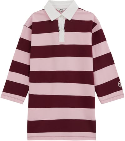 WE Fashion Meisjes oversized jurk met polokraag en blokstreep