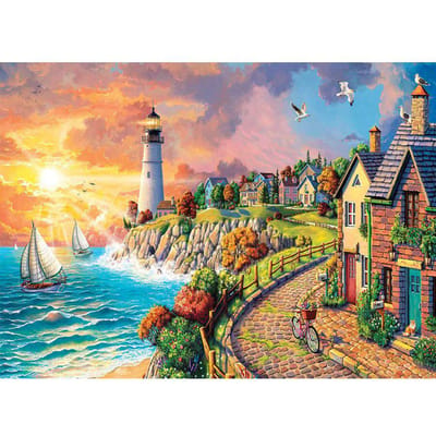 Peinture Diamant Broderie Mosaïque Point de Croix DIY Forage Rond Complet Ville Balnéaire 20X30CM beige
