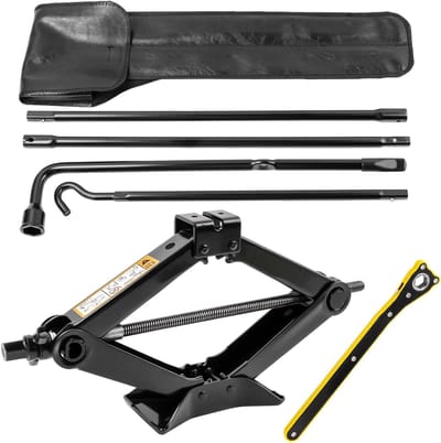 Autobanden Reparatie Kit - Reserveband Gereedschap - Noodsituaties Onderweg - Arbeidsbesparende Bediening - 2 Ton Capaciteit - Zwart