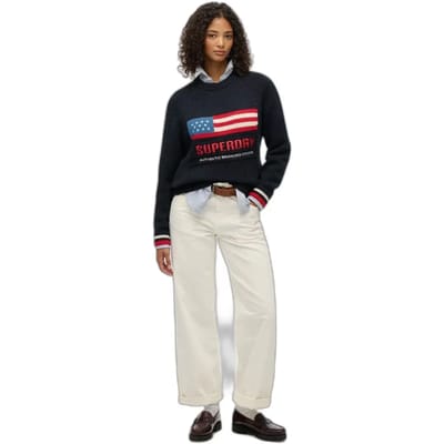 Superdry - Americana Crew Gebreide Trui - Dames - Sweaters