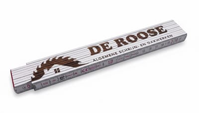 Vouwmeter Wit – Gepersonaliseerd - Hout – Cadeau of relatiegeschenk