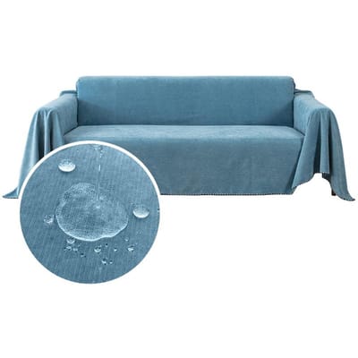 Waterdichte Sofahanddoek Effen Kleur Hoge Kwaliteit Bankhoes Multifunctioneel Stofdicht Duurzaam Sofahanddoek Voor Woonkamer Decor 90X180cm gray