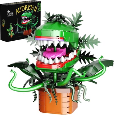 Bouwpakket Piranha Plant Bloem - Creatief Speelgoed, Horror Thema, Eenvoudig te Monteren voor Kinderen en Volwassenen