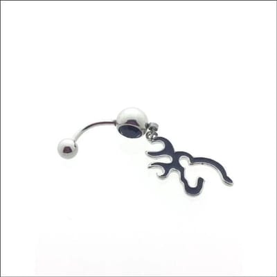 Aramat Jewels | Navelpiercings | Zwart Kristal Stalen Navelpiercing met Tribal Design | | | |8mm | Staal | Volwassenen | Verkleurd niet