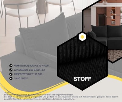 Hoekbank met Slaapfunctie & Opbergruimte 3-Zits – Luxe L-Vorm Sofa met Bedlade – Omkeerbare Slaapbank 246x145 cm – Zwarte Fluwelen Stoffen Bank – Comfortabele Design Bank voor Woonkamer – Novihome
