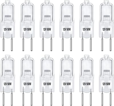 Dimbare Halogeenlamp G6.35 50W 12V Warmwit 2700K 650lm - 12 Stuks