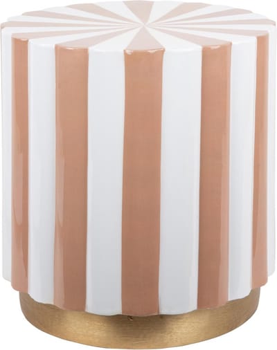 Leitmotiv Poef Candy Swirl - Bruin - Ø40cm - Modern