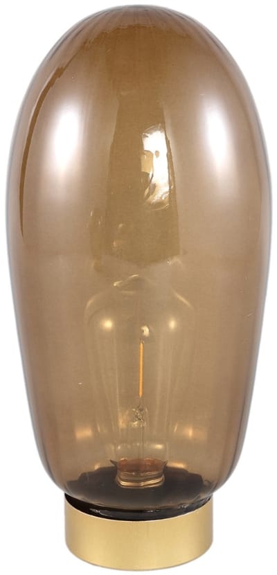 PTMD Lennon LED Verlichting - 15x15x32 cm - Glas - Bruin
