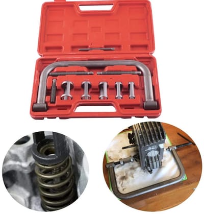 Cherrys Finds - Klepveer Compressor Kit - Demontage Gereedschap - Motor Reparatie - Arbeidsbesparend Ontwerp - 10 Delig - Zilverkleurig