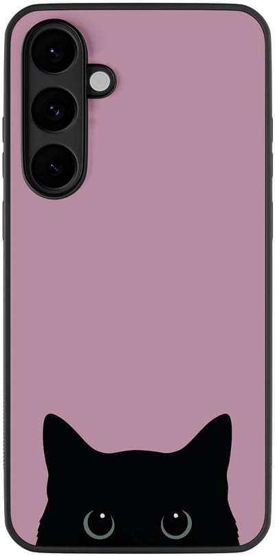 Hoesje geschikt voor Samsung Galaxy S25 FE - Zwarte kat - TPU Hard Case Backcover - Multi - Mooie Telefoonhoesjes